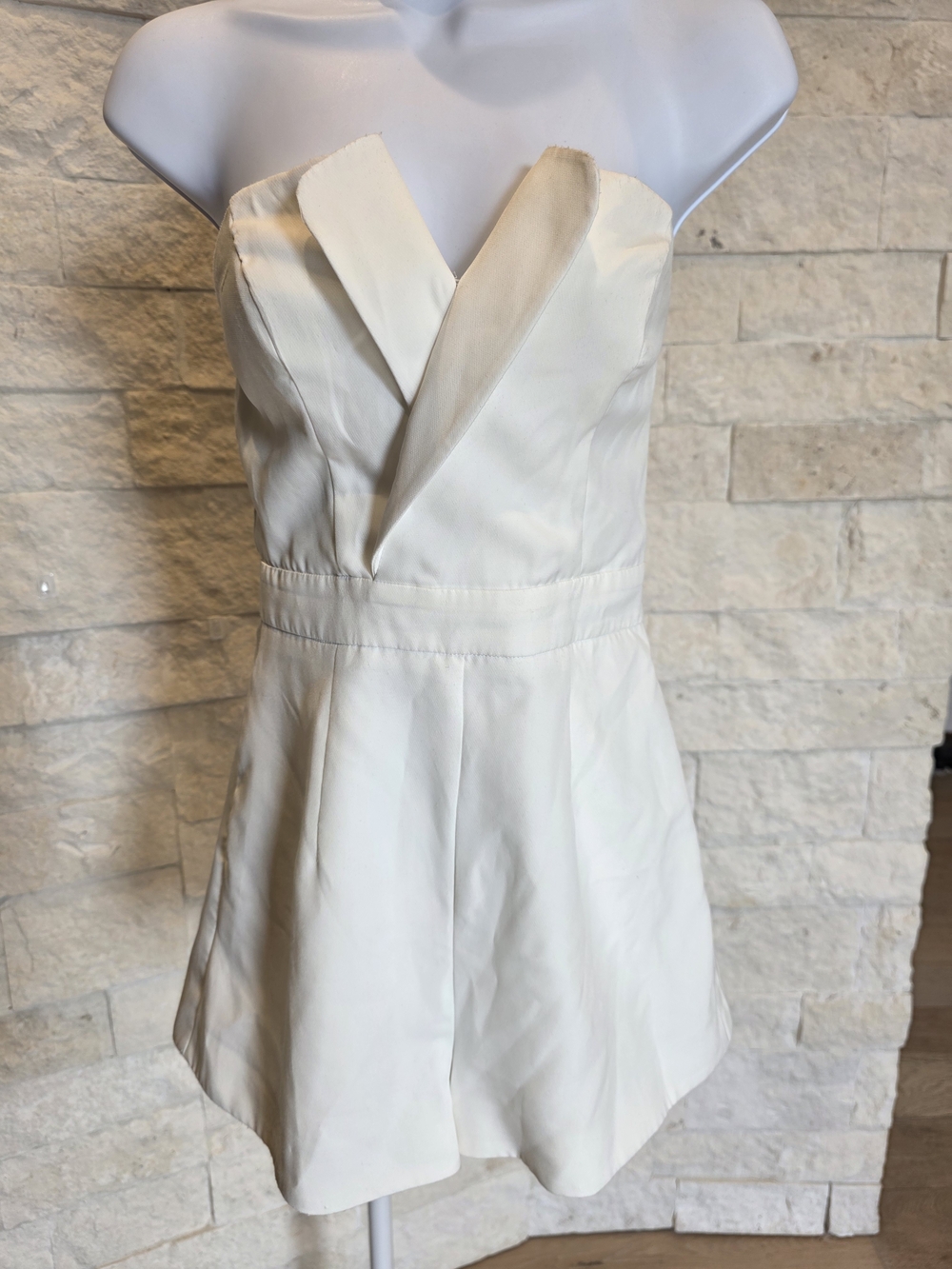Strapless Cream A-Line Romper